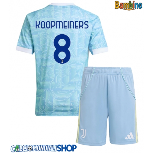 Maglie da calcio Juventus Teun Koopmeiners #8 Seconda Maglia Bambino 2025-26 Manica Corta + Pantaloni corti)